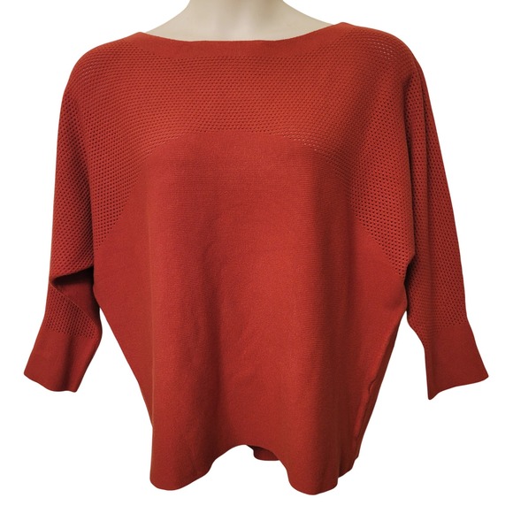 Vila Milano Sweaters - Vila Milano‎ Orange Knit Sweater Batwing Dolman Sleeve Sweater Top XL Earthy